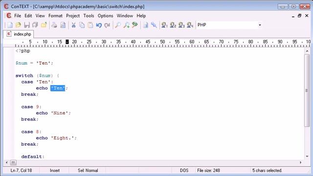 013 Switch Statement | php programming course