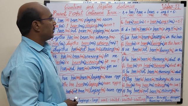 QUESTIONS and NEGATIVE SENTENCES in PRESENT PERFECT CONTINUOUS TENSE -- VIDEO -- 31. смотреть онлайн