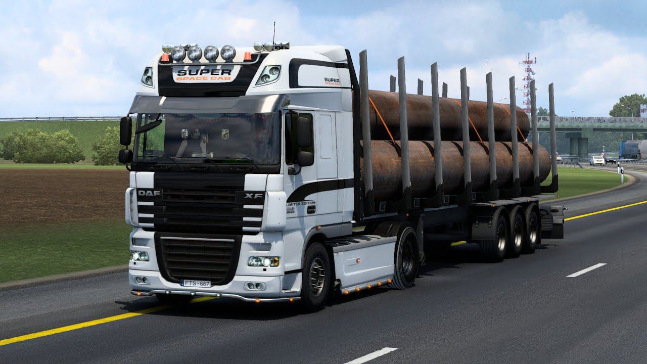 [ETS 2] DAF XF 105 All animated Passenjers Girl and Dog ride on to Krasnodar смотреть онлайн