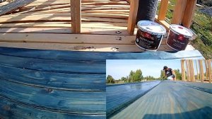 Покраска имитации бруса в каркасном доме