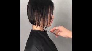 Hair style for Short size hair. Tutorial beautiful hair cutting easy ideas short Chinese hairstyle