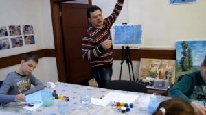 Мастер класс Гуашь Ветка сирени