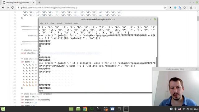 Python one-liner to pretty print FEN string in a human readable format