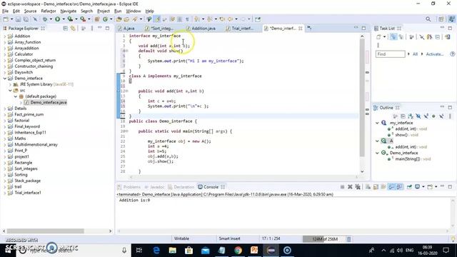 Default method in Java interface смотреть онлайн