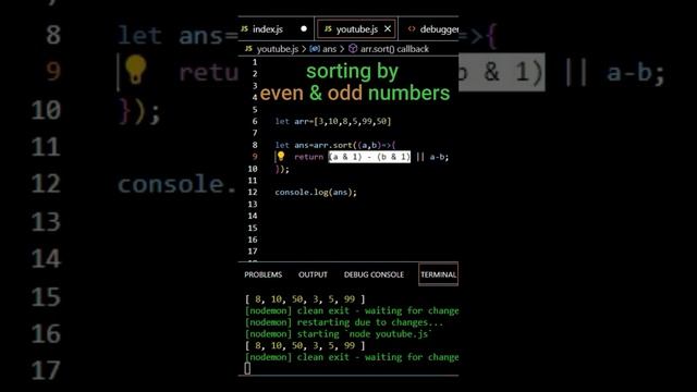 sort #Array by even & odd numbers in javascript