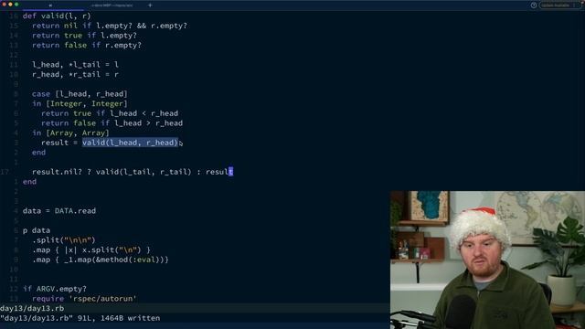Distress signal, pattern matching, eval, method - Advent of Code 2022 Day 13 with Ruby смотреть онлайн