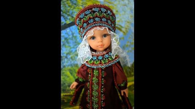 старинный русский костюм для куклы