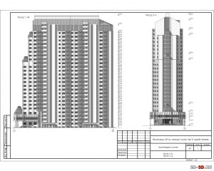 Готовый проект монолитного 28-ми этажного жилого дома в редактируемом формате dwg AutoCAD