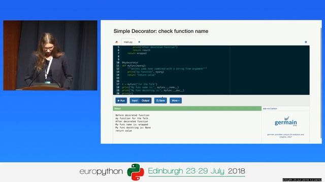 EuroPython 2018 in Edinburgh "Python Decorators: Gift or Poison?" смотреть онлайн