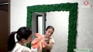 Стабилизированный мох Бишкеке зеркало рамка с мхом мох на стене Толгонай Арзыкеева