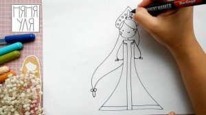 Как нарисовать принцессу-царевну | сказка Хозяйка медной горы |Няня Уля Рисование для детей 2+