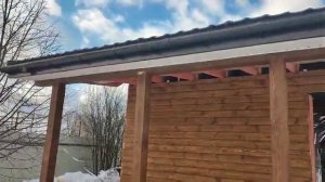 Одноэтажная каркасная баня 3,8х5м с открытой террасой 2,2м в дер.Купалищи. Внутреняя отделка