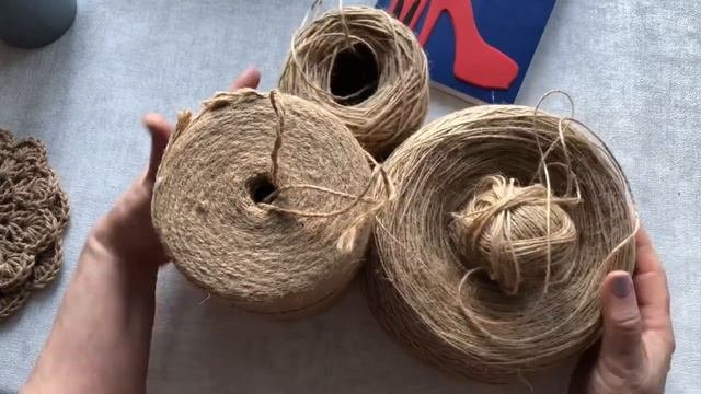 2 старт/ Салфетка под горячее из джута крючком/ Вязальные триостарты/ Март/