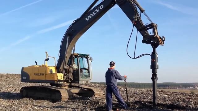 Работа гидровращателя Digga PD50-7 на экскаваторе Vovlo 210