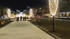 Новогоднее поздравление и бег в центре города