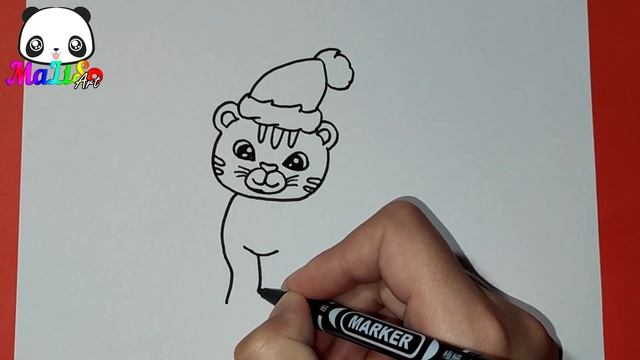Как нарисовать ТИГРА! How to draw a Tiger Easy! Новогодние рисунки!