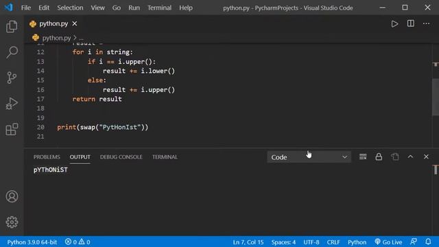 Swap the character cases of a string in python in 3 ways.|| easy || hackerrank solution.