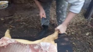 Якутский нож- разделка кабанчика