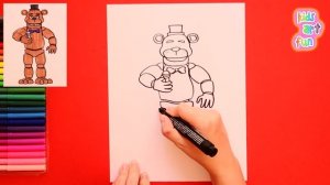 How to draw Freddy Fazbear - Five Nights at Freddy's #art #artforall #arttutorial #easydrawing