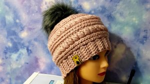 ШАПОЧКА ЗИМА-ВЕСНА КРЮЧКОМ. Шапочка для начинающих..mp4