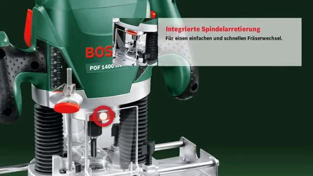 Bosch Home and Garden Oberfräse POF 1400 ACE Fräser Absaugadapter Koffer Test Planfräsen Schablone
