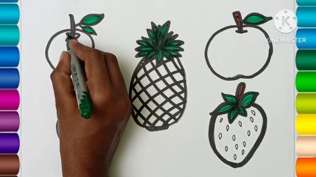 Fruits Drawing, Painting and Coloring for Kids and Toddlers | art for kids смотреть онлайн