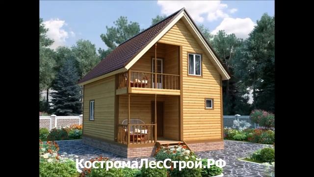 Брусовой дом Альфа 6х8 S=90м2 смотреть онлайн