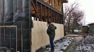 my tiny home cabin. Обшивка фанерой каркасного дома
