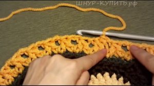 Зеленая мандала. Вяжем вместе ковер из полиэфирного шнура. Часть 3