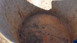 из старой металлической фляги получилась печь под казан