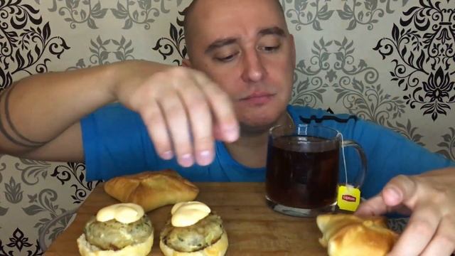 Мукбанг/Mukbang/Вареники/Рыбный Бургер/Расстегай с Рыбой