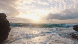 Футаж для видеомонтажа #88. [Море, закат, океан, скалы]