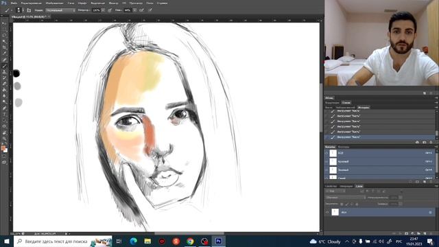 Первый портрет на графическом планшете/ First portrait on a graphics tablet