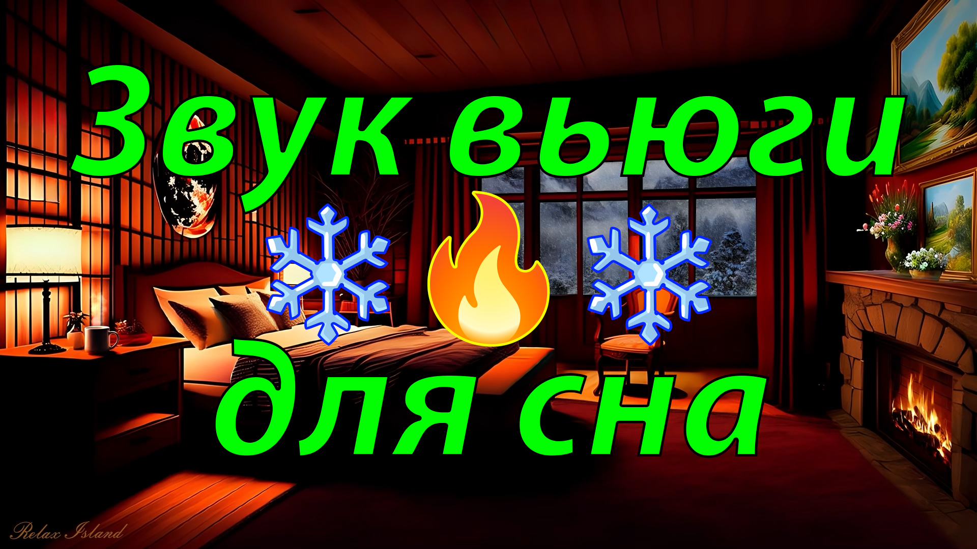 ? Нежный звук вьюги для сна и огонь в камине ❄️ Звуки природы и камин ? Метель и Вьюга - Белый шум