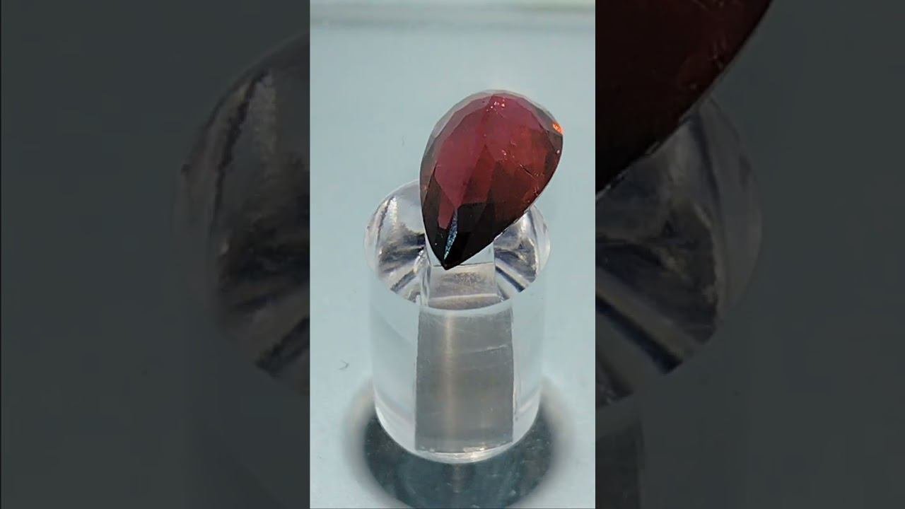 РОСКОШНЫЙ 2.17CT ПРИРОДНЫЙ КРАСНОВАТО РОЗОВЫЙ МОЗАМБИК ТУРМАЛИН ДРАГОЦЕННЫЙ КАМЕНЬ, ОГРАНКА ГРУША