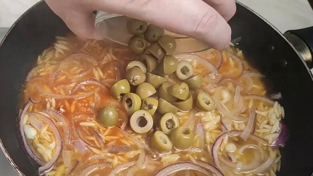 Orzo | ONE POT ORZO with olives, prunes, feta cheese | PASTA RICE | cooking food смотреть онлайн