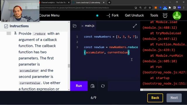 Javascript  .reduce() method