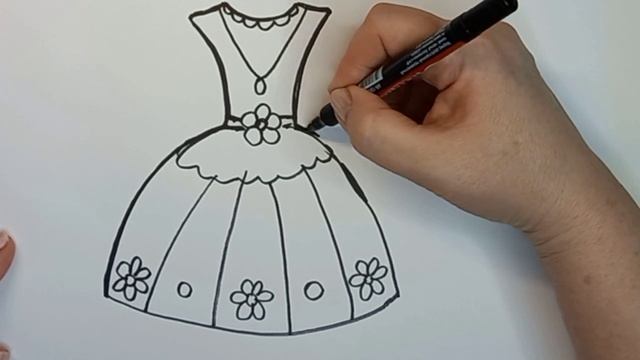 Как нарисовать ??ПЛАТЬЕ.Рисунки и раскраски для детей. /Mari rainbow coloring. #drawing смотреть онлайн