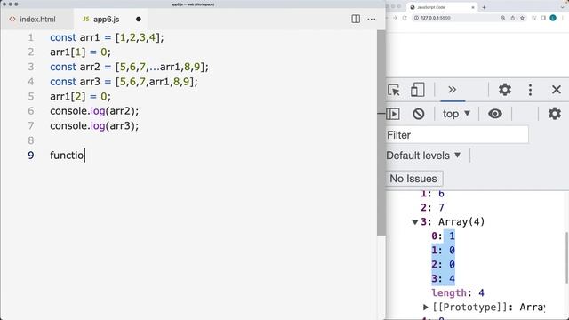 Learn about the JavaScript Spread Operator Instance Create adding values into the arrays