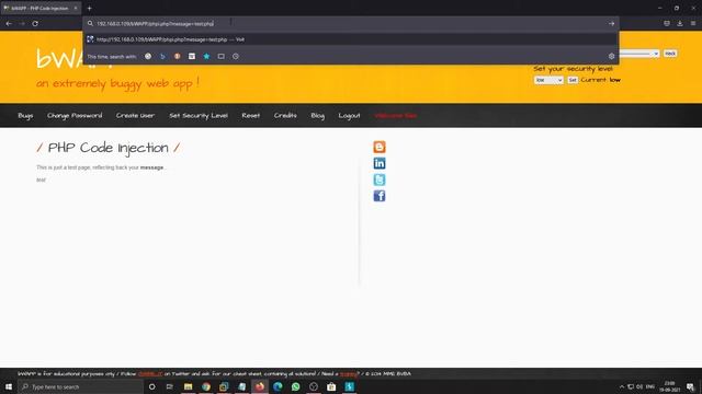 PHP Code Injection bWAPP tutorial