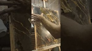 Decorative plaster with gold Венецианка + микрокальцит + поталь