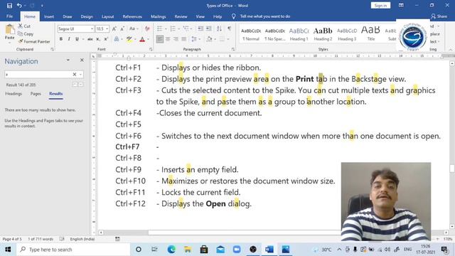 Microsoft Word for All Competitive Exams, Function Key Shortcuts with Shift and Ctrl Key смотреть онлайн