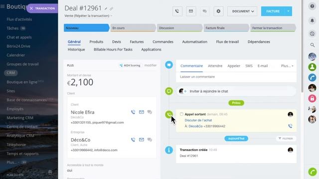 Ajouter une nouvelle transaction | CRM - Bitrix24 смотреть онлайн