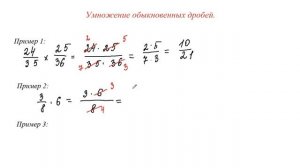 Умножение обыкновенных дробей