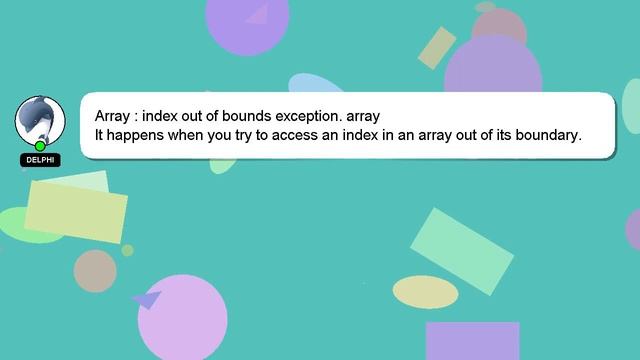 Array : index out of bounds exception. array смотреть онлайн