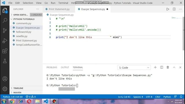 Escape Sequences In Python | # 8th Python Tutorial смотреть онлайн