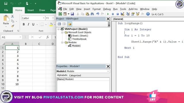 PART 1 - How to Loop through RANGE using FOR NEXT Loop | Excel VBA