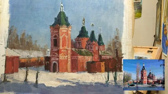 Мастер-класс. Пишу "Казанский собор". Живопись маслом на холсте. смотреть онлайн