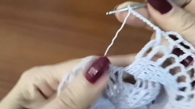 САЛФЕТКА ажурная крючком. 2часть с 16 по24 ряд.