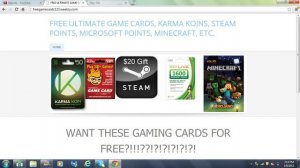 FREE KARMA KOINS, ULTIMATE GAME CARDS, MINECRAFT ACCOUNT, STEAM POINTS, MICROSOFT POINTS